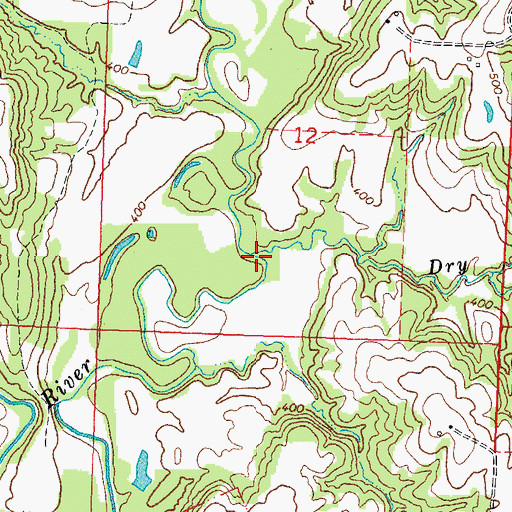 Topographic Map of Dry Creek, IL