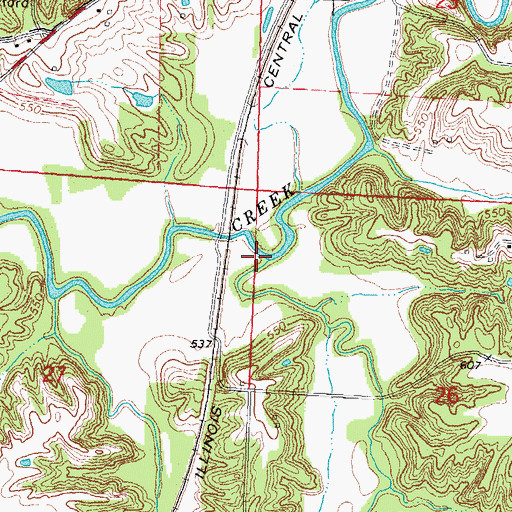 Topographic Map of Dry Fork, IL