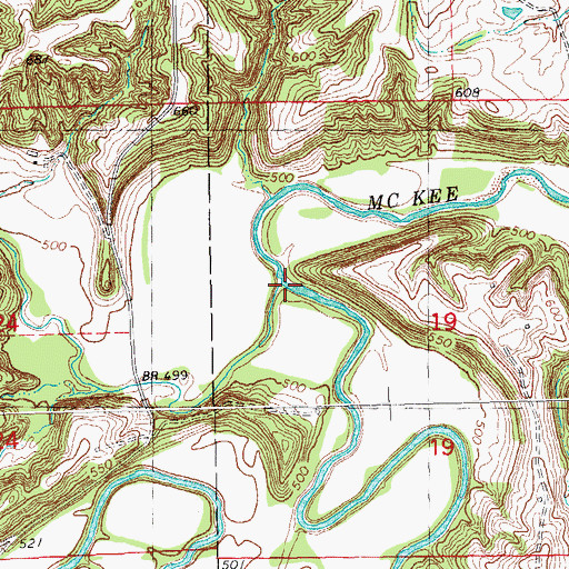 Topographic Map of Dry Fork, IL
