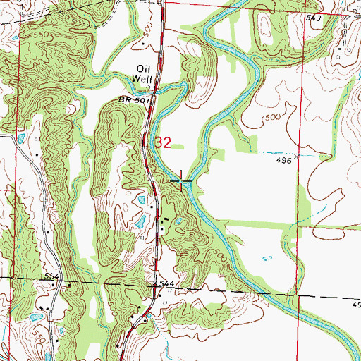Topographic Map of Dry Fork, IL