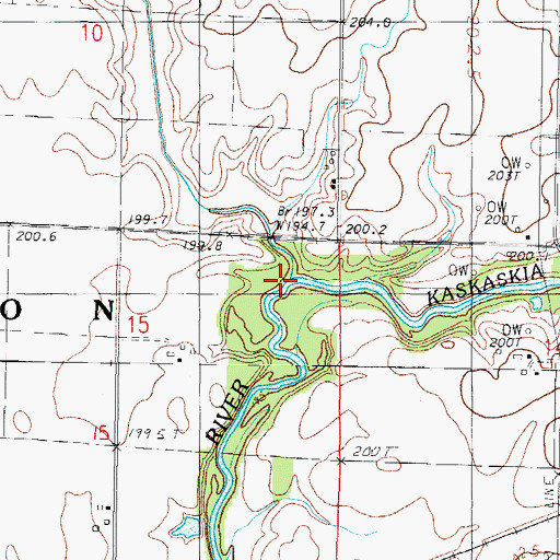 Topographic Map of Dry Fork, IL
