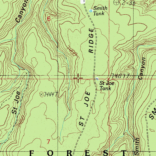 Topographic Map of Saint Joe Tank, AZ