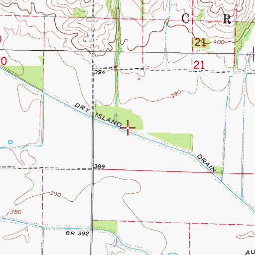 Topographic Map of Dry Island Drain, IL
