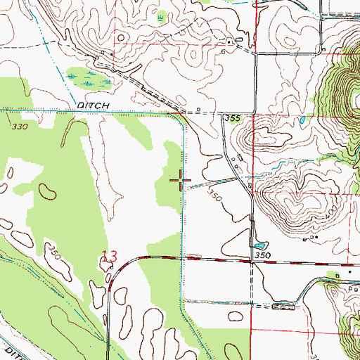 Topographic Map of Dry Ridge Ditch, IL