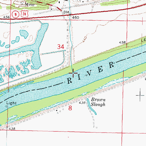 Topographic Map of Dry Run, IL