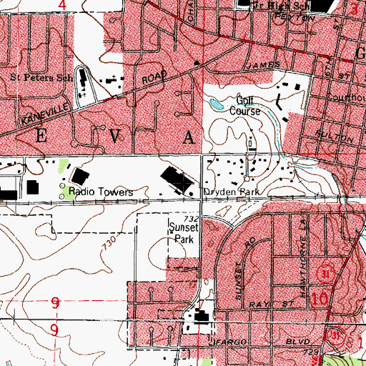 Topographic Map of Dryden Park, IL