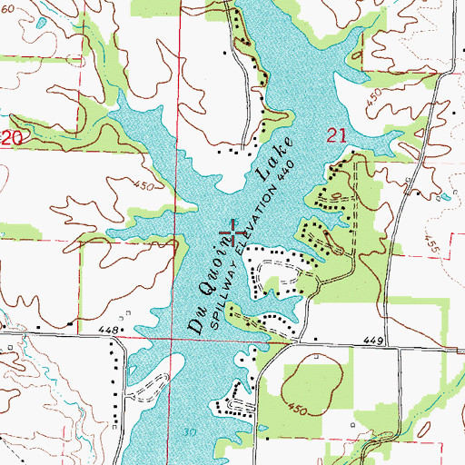 Topographic Map of Du Quoin Lake, IL