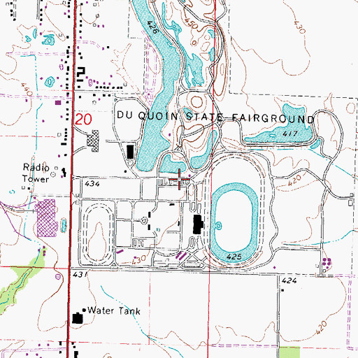 Topographic Map of Du Quoin State Fairground, IL