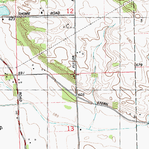 Topographic Map of Dublin School (historical), IL