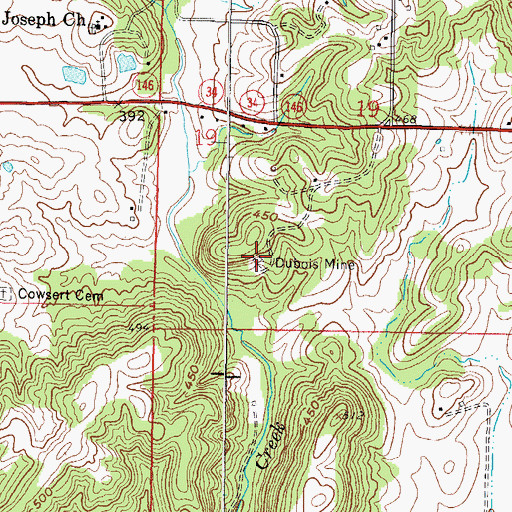 Topographic Map of Dubois Mine, IL