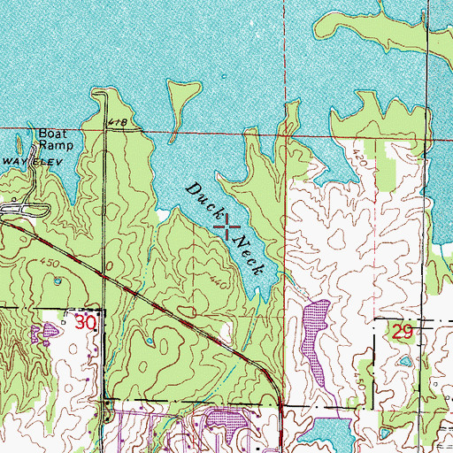 Topographic Map of Duck Neck, IL