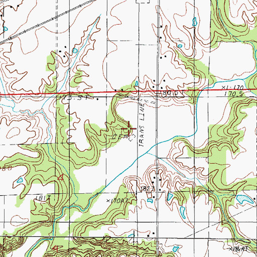 Topographic Map of Duck Pond Cemetery, IL