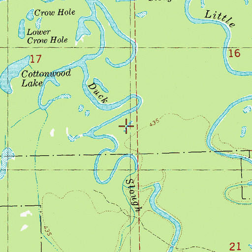 Topographic Map of Duck Slough, IL