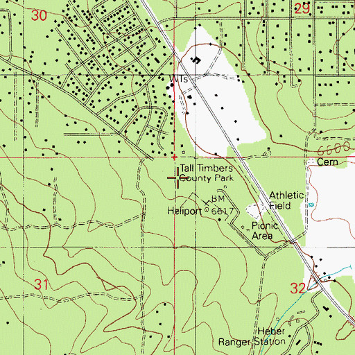 Topographic Map of Tall Timbers County Park, AZ