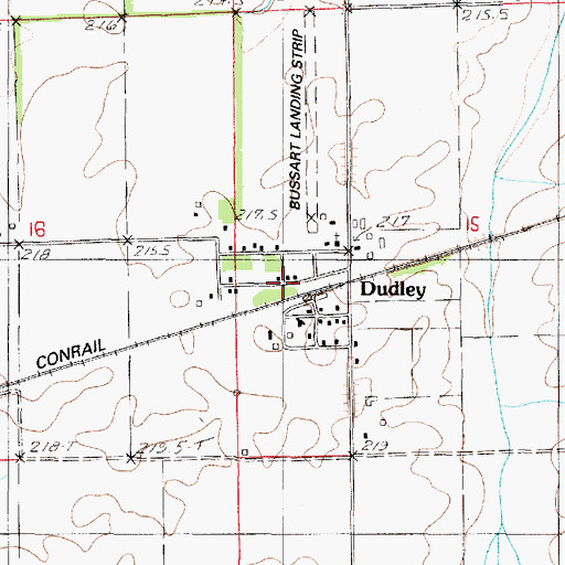 Topographic Map of Dudley, IL