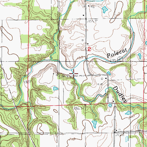 Topographic Map of Dudley Branch, IL