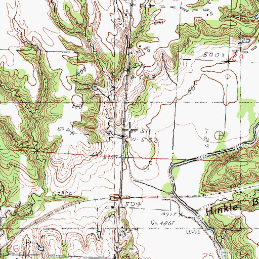 Topographic Map of Duffield School (historical), IL