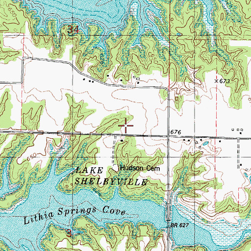 Topographic Map of Dugout School (historical), IL