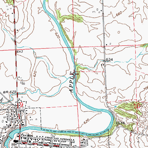 Topographic Map of Duke Creek, IL