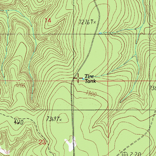 Topographic Map of Tire Tank, AZ