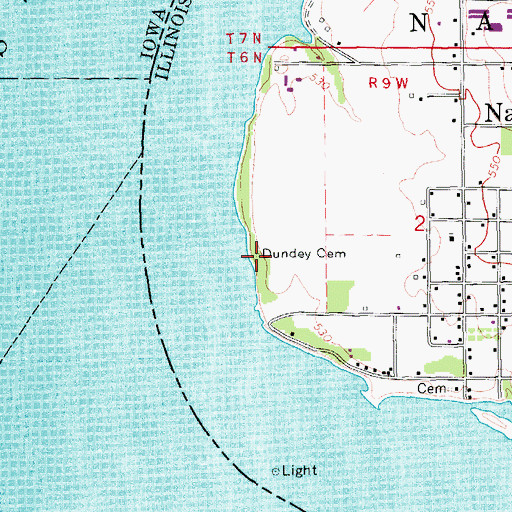 Topographic Map of Dundey Cemetery, IL