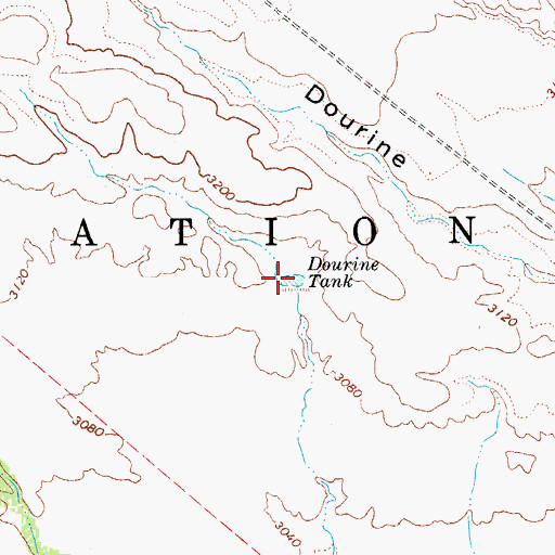 Topographic Map of Dourine Tank, AZ