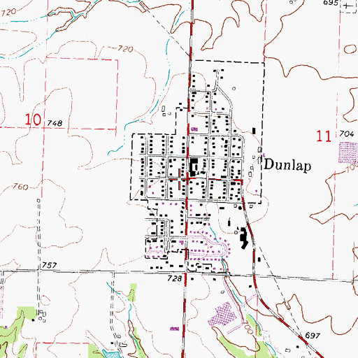 Topographic Map of Dunlap, IL
