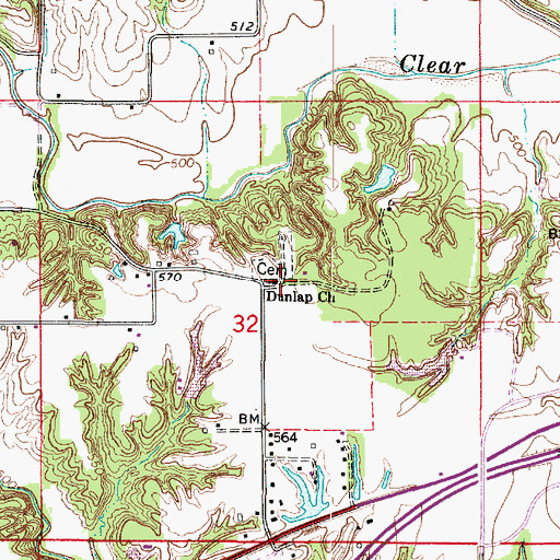 Topographic Map of Dunlap United Methodist Church, IL