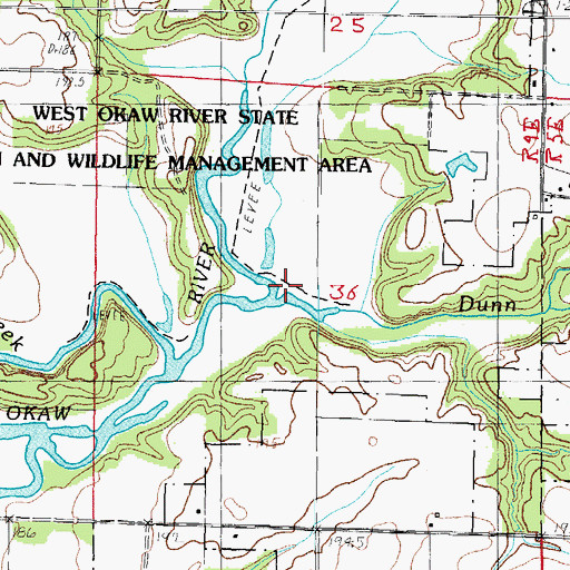 Topographic Map of Dunn Branch, IL