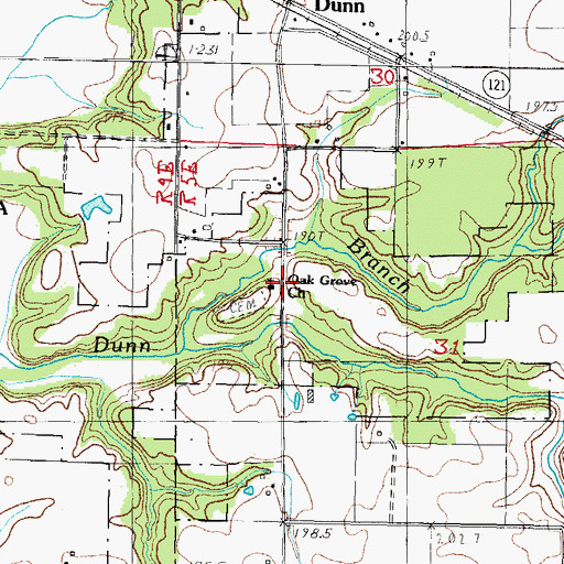 Topographic Map of Dunn School (historical), IL