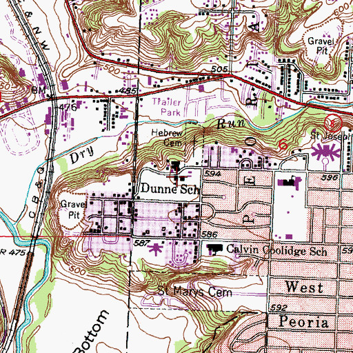 Topographic Map of Heading School, IL