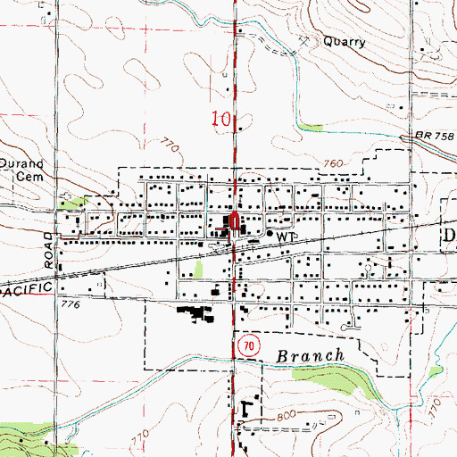 Topographic Map of Durand, IL