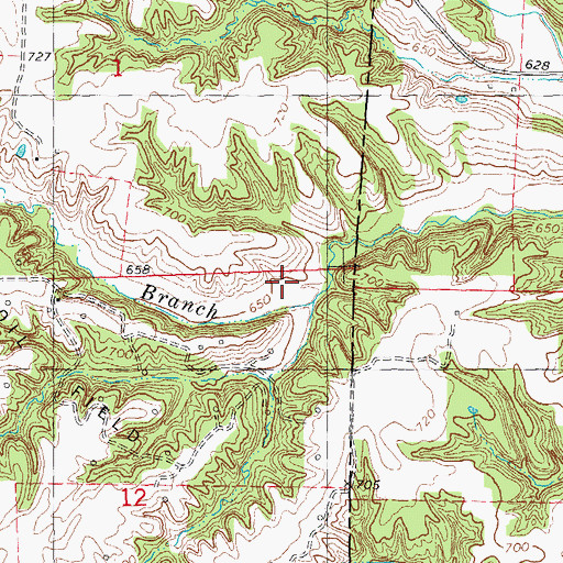 Topographic Map of Durbin Branch, IL