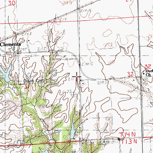 Topographic Map of Durbin School (historical), IL