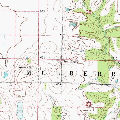 Topographic Map of Durr Cemetery, IL