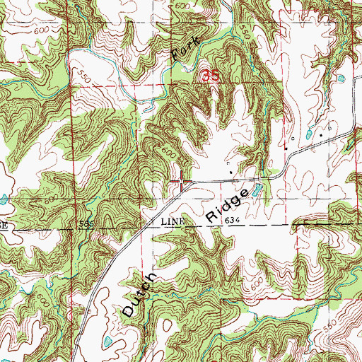 Topographic Map of Dutch Ridge, IL