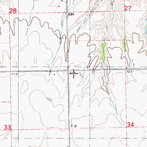 Topographic Map of Dutch Row School (historical), IL