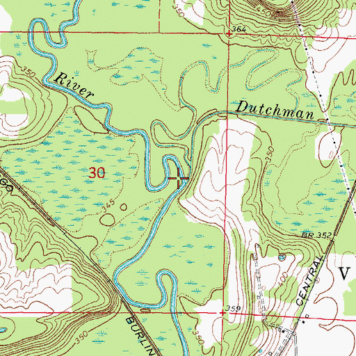 Topographic Map of Dutchman Creek, IL