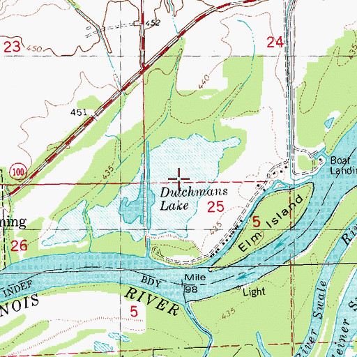 Topographic Map of Dutchmans Lake, IL