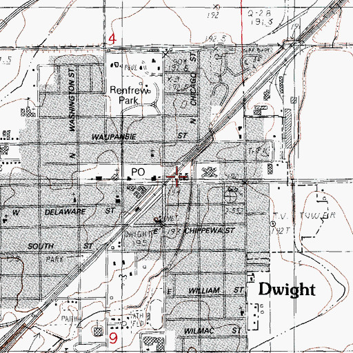 Topographic Map of Dwight, IL