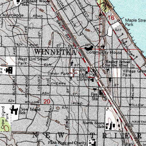 Topographic Map of Dwyer Park, IL