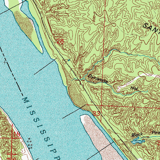 Topographic Map of Dynamite Hollow, IL