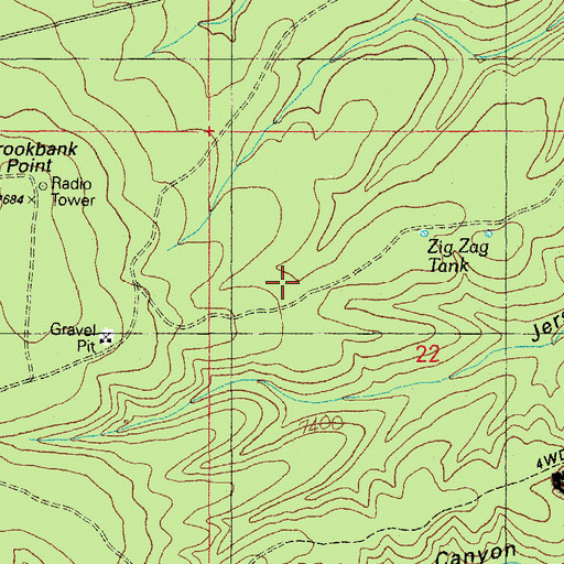 Topographic Map of Zig Zag Tank, AZ