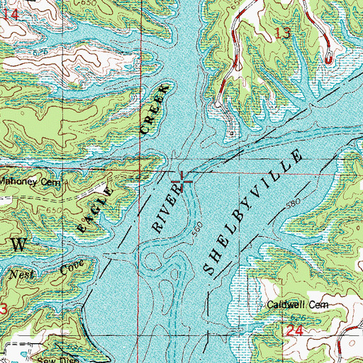 Topographic Map of Eagle Creek, IL