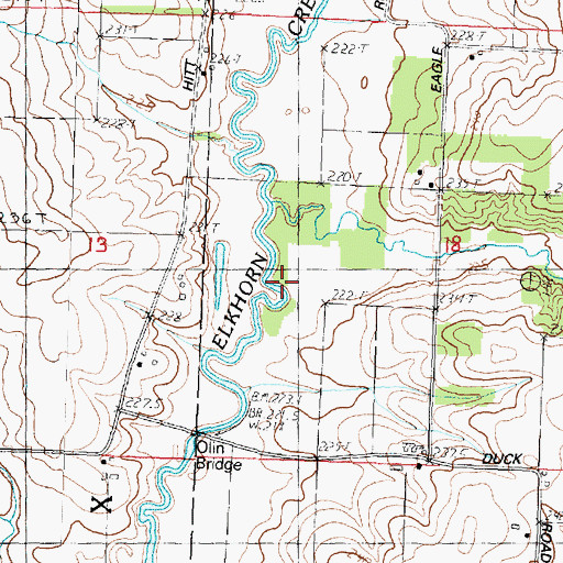 Topographic Map of Eagle Creek, IL