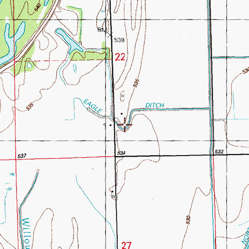 Topographic Map of Eagle Ditch, IL