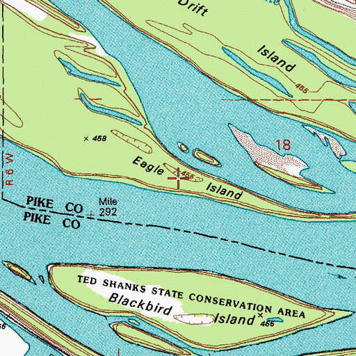Topographic Map of Eagle Island, IL