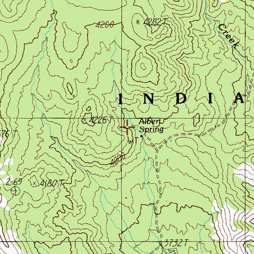 Topographic Map of Albert Spring, AZ