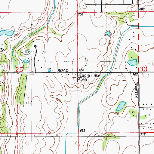 Topographic Map of Eagle Lake Cemetery, IL