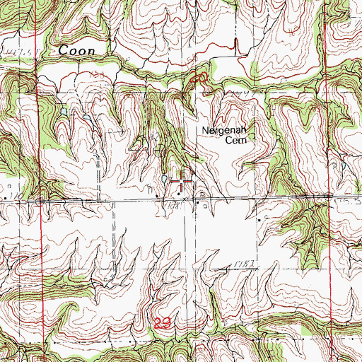 Topographic Map of Eagle School (historical), IL